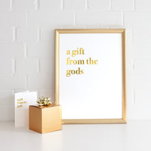 Load image into Gallery viewer, A Gift From The Gods A3 Wall Art Print - White Typography