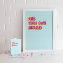 Load image into Gallery viewer, Seek Your Own Odyssey A3 Wall Art Print - Aqua 3D Colour Pop

