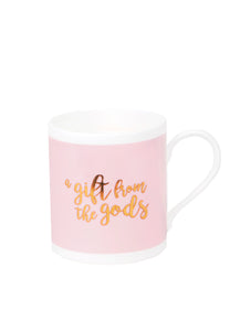 A Gift From The Gods Calligraphy Slogan Pink Mug