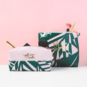 A Gift From The Gods Tropical Pink Square Cosmetic Bag