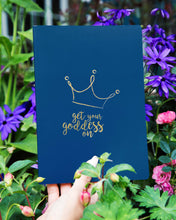 Load image into Gallery viewer, Get Your Goddess On Crown Blue A5 Notebook
