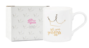 Get Your Goddess On White Mug and Gold Trinket Dish Set