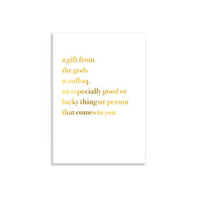 Load image into Gallery viewer, A Gift From The Gods Definition A3 Wall Art Print - White Typography