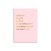 Load image into Gallery viewer, A Gift From The Gods Definition A3 Wall Art Print - Pink Typography
