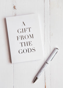 A Gift From The Gods Slogan White A6 Notebook