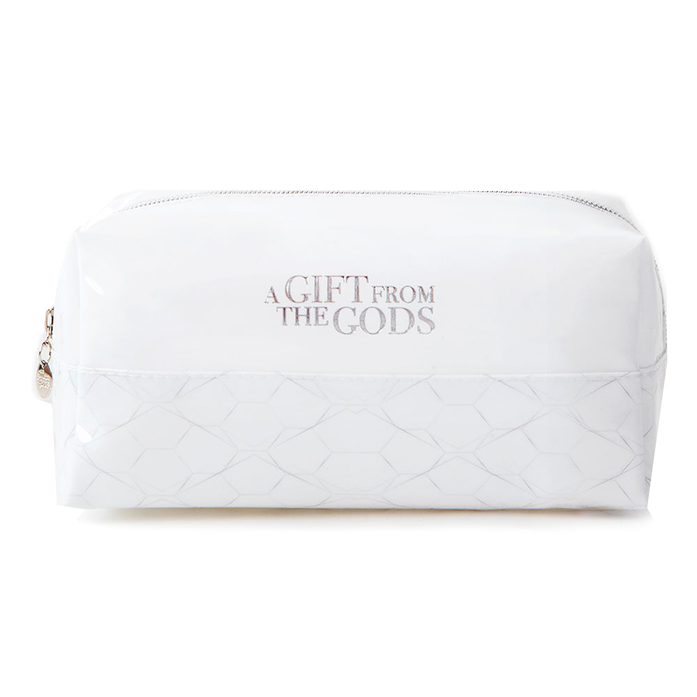 A Gift From The Gods Geo White Square Cosmetic Bag