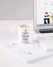 Load image into Gallery viewer, A Gift From The Gods Slogan White Mug
