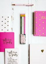 Load image into Gallery viewer, A Gift From The Gods Calligraphy Tropical Pink Set of 4 Pencils
