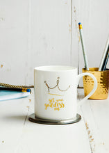 Load image into Gallery viewer, Get Your Goddess On White Mug and Gold Trinket Dish Set
