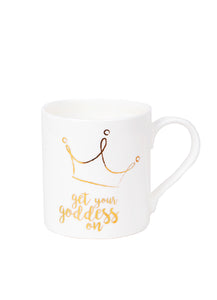 Get Your Goddess On Crown White Mug