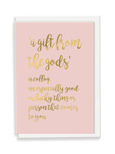 Load image into Gallery viewer, A Gift From The Gods Calligraphy Definition Greeting Card - Slogan
