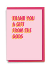 Load image into Gallery viewer, Thank You A Gift From The Gods Greeting Card - Pink 3D Colour Pop

