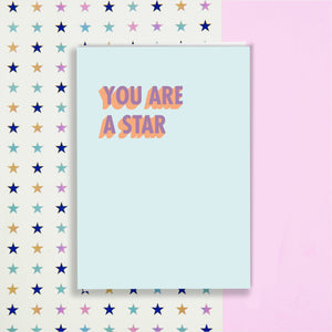 You Are A Star Greeting Card - 3D Colour Pop
