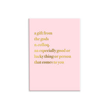 Load image into Gallery viewer, A Gift From The Gods Definition A3 Wall Art Print - Pink Typography
