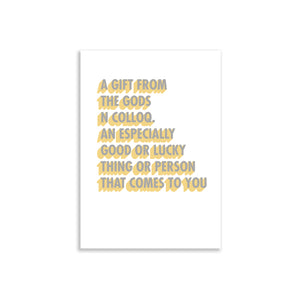A Gift From The Gods Definition A3 Wall Art Print - White 3D Colour Pop
