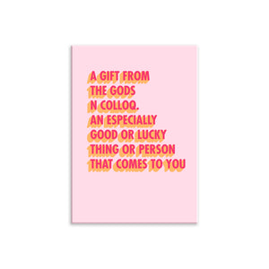A Gift From The Gods Definition A3 Wall Art Print - Pink 3D Colour Pop