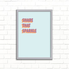 Load image into Gallery viewer, Share That Sparkle A3 Wall Art Print - Aqua 3D Colour Pop
