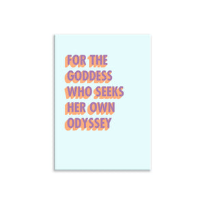 For The Goddess Who Seeks Her Own Odyssey A3 Wall Art Print - Aqua 3D Colour Pop