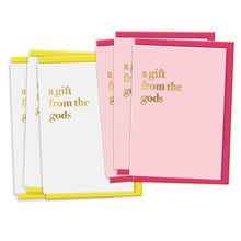 Load image into Gallery viewer, Pack of 6 A Gift From The Gods Greeting Cards Typography
